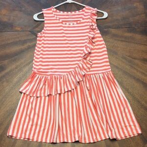 Wonder Nation Coral and White Striped Dress Size 10/12